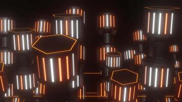 Orange and White Rotating Mechanism Background VJ Loop video