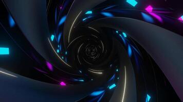 cyan und Rosa Innerhalb Spiral- schwarz Loch Hintergrund vj Schleife video