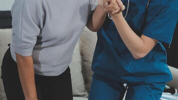 Emotional comfort stored in fingerprints. Shot of an unrecognizable doctor holding hands with her patient during a consultation. video