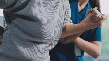 Emotional comfort stored in fingerprints. Shot of an unrecognizable doctor holding hands with her patient during a consultation. video