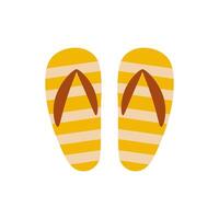Yellow beach flip flops vector illustration