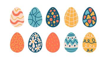 Pascua de Resurrección huevo mano dibujado vector conjunto