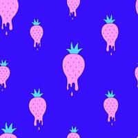 Melting strawberry seamless pattern vector