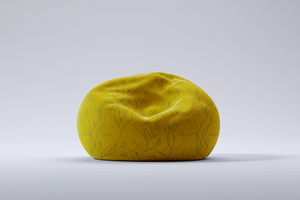 3d rendering rounded bean bag mockup template soft fluffy and comfortable seat psd