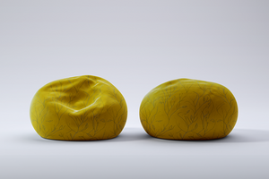 Realistic bean bag mockup template front and back view psd