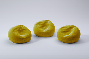 Bean bag mockup template, 3d rendering rounded bean bag template soft fluffy and comfortable seat psd