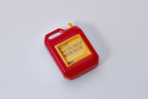 heiß Ketchup Verpackung Flasche Attrappe, Lehrmodell, Simulation Vorlage oben Aussicht psd