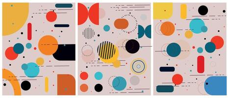 Minimal cover collection with geometric background. Retro style vector layout for posters, magazines, flyers or wall decoration background.Modern abstract painting. Geometric figures.