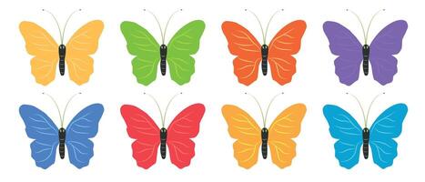 Large collection of colorful butterflies for your design. Design element. Vector illustration