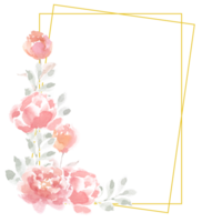 Rose and Tulip Watercolor Flower Frame png