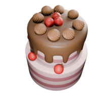 bolo de chocolate com cerejas png