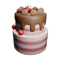 bolo de chocolate com cerejas png