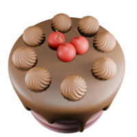 bolo de chocolate com cerejas png