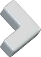 3d flecha arrastrar lado blanco png