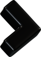 3D Arrow Drag Side Black png