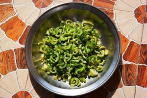 Fresh Bitter gourd with sliced. Bitter gourd clipping path. photo
