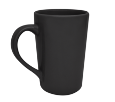 Black cup on transparent background png