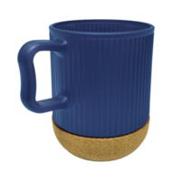 Blue mug with cork on transparent background png