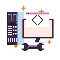 Fix The Computer Illustration vector