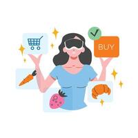 Virtual Store Platform Illustration vector