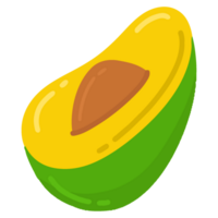 avokado skiva frukt png