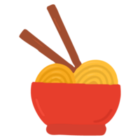 ramen bowl with chopstick illustration png