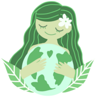 groen vrouw omhelzing aarde png