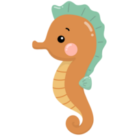 Orange hippocampe dessin animé png