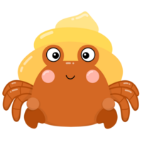 Hermit crab with yellow shell png