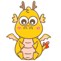 Cutie golden dragon png