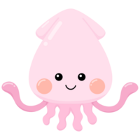 Lovely pink squid png