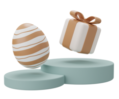 Ostern Ei Podium Sockel. 3d machen Illustration. glücklich Ostern Sockel Szene zum Produkt Anzeige png