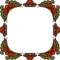 Vintage flowers frame and elements png