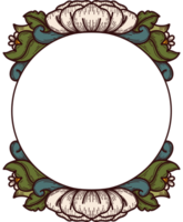 Vintage flowers frame and elements png