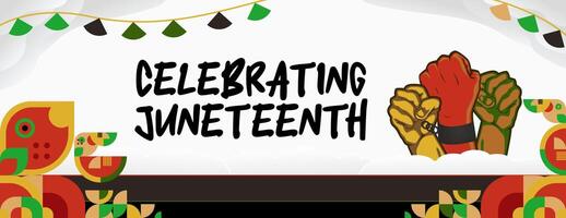 Juneteenth freedom day banner. African American Freedom Day to celebrate. Abstract background with geometric design for Juneteenth Freedom day vector