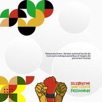 Juneteenth freedom day banner. African American Freedom Day to celebrate. Abstract background with geometric design for Juneteenth Freedom day vector