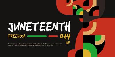 Juneteenth freedom day banner. African American Freedom Day to celebrate. Abstract background with geometric design for Juneteenth Freedom day vector