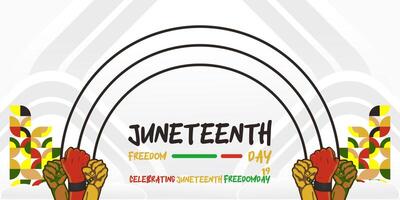 diecinueve de junio libertad día bandera. africano americano libertad día a celebrar. resumen antecedentes con geométrico diseño para diecinueve de junio libertad día vector