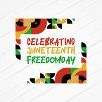 Juneteenth freedom day banner. African American Freedom Day to celebrate. Abstract background with geometric design for Juneteenth Freedom day vector