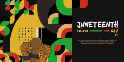 Juneteenth freedom day banner. African American Freedom Day to celebrate. Abstract background with geometric design for Juneteenth Freedom day vector