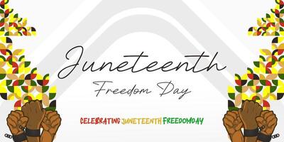 Juneteenth freedom day banner. African American Freedom Day to celebrate. Abstract background with geometric design for Juneteenth Freedom day vector