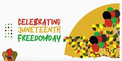 Juneteenth freedom day banner. African American Freedom Day to celebrate. Abstract background with geometric design for Juneteenth Freedom day vector