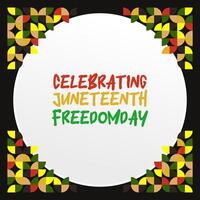 Juneteenth freedom day banner. African American Freedom Day to celebrate. Abstract background with geometric design for Juneteenth Freedom day vector