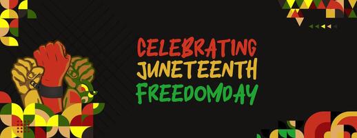 Juneteenth freedom day banner. African American Freedom Day to celebrate. Abstract background with geometric design for Juneteenth Freedom day vector