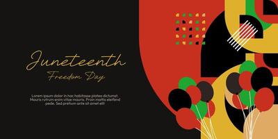 Juneteenth freedom day banner. African American Freedom Day to celebrate. Abstract background with geometric design for Juneteenth Freedom day vector