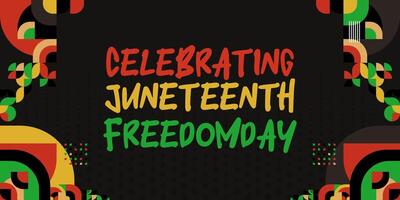 Juneteenth freedom day banner. African American Freedom Day to celebrate. Abstract background with geometric design for Juneteenth Freedom day vector