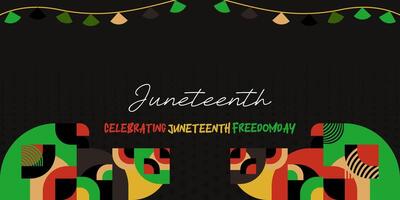 Juneteenth freedom day banner. African American Freedom Day to celebrate. Abstract background with geometric design for Juneteenth Freedom day vector