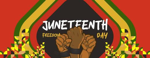 Juneteenth freedom day banner. African American Freedom Day to celebrate. Abstract background with geometric design for Juneteenth Freedom day vector