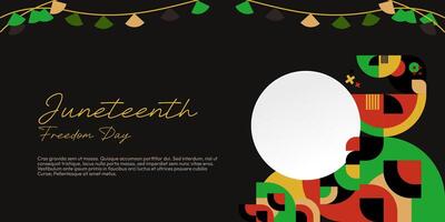 Juneteenth freedom day banner. African American Freedom Day to celebrate. Abstract background with geometric design for Juneteenth Freedom day vector