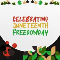 Juneteenth freedom day banner. African American Freedom Day to celebrate. Abstract background with geometric design for Juneteenth Freedom day vector